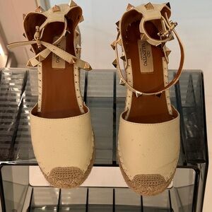 Tan Studded Espadrille Flats